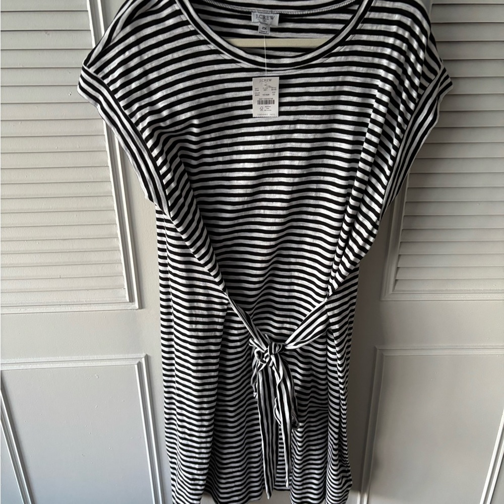J. Crew Classic Black and White Striped Dress